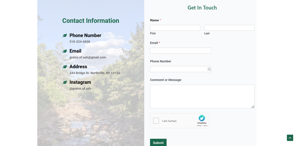A screenshot of the Contact page from Mason Graphics in desktop format.